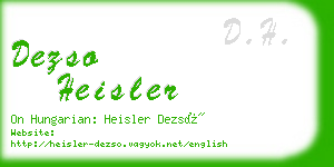 dezso heisler business card